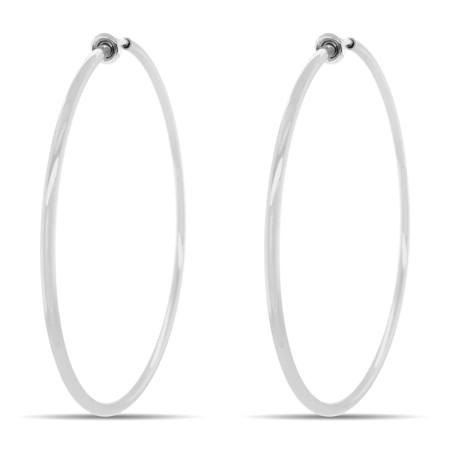 Silver Spring Clip On Hoop Earrings