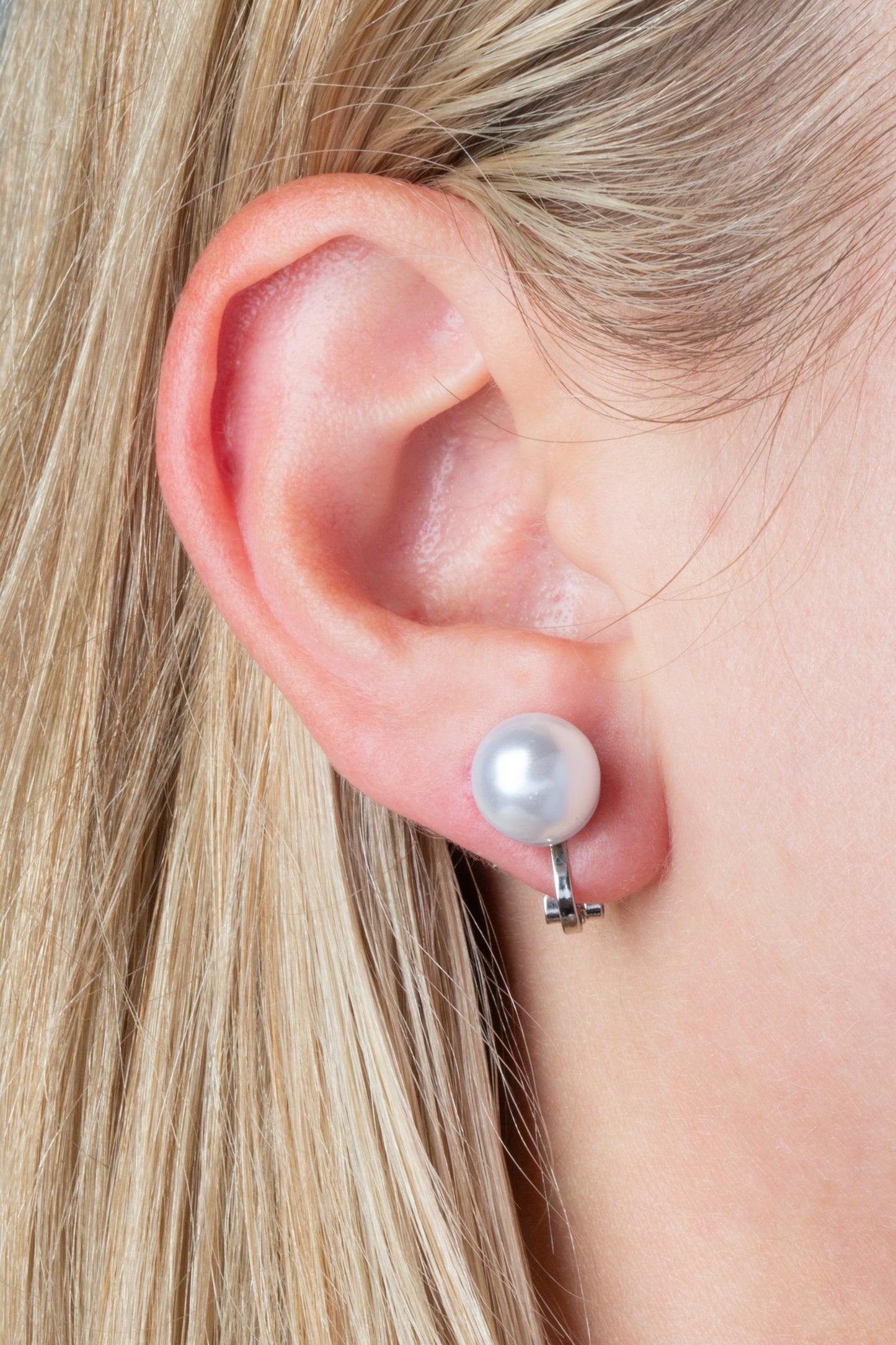 Simulated Freshwater Pearl Clip On Stud Earrings