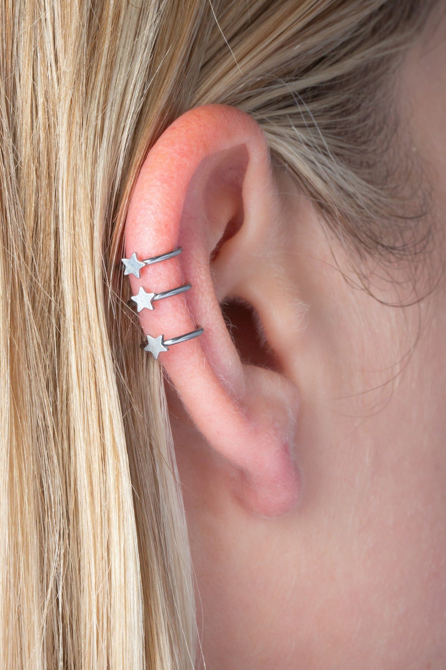 Star Triple Hoop Non-Piercing Cuff