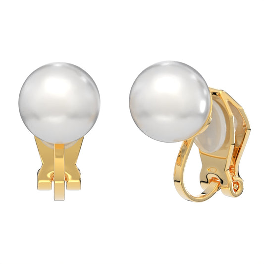 Simulated Freshwater Pearl Clip On Stud Earrings