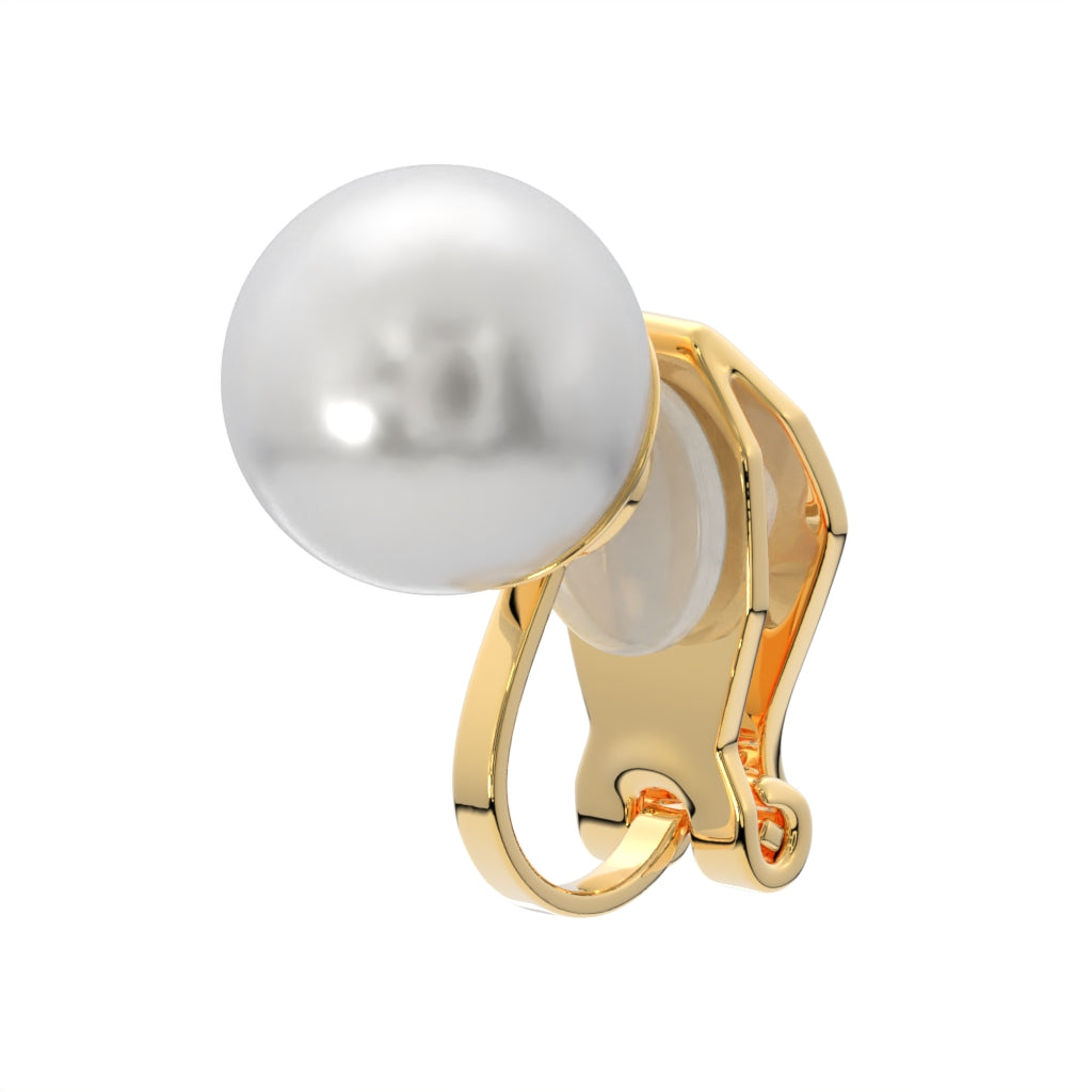 Simulated Freshwater Pearl Clip On Stud Earrings