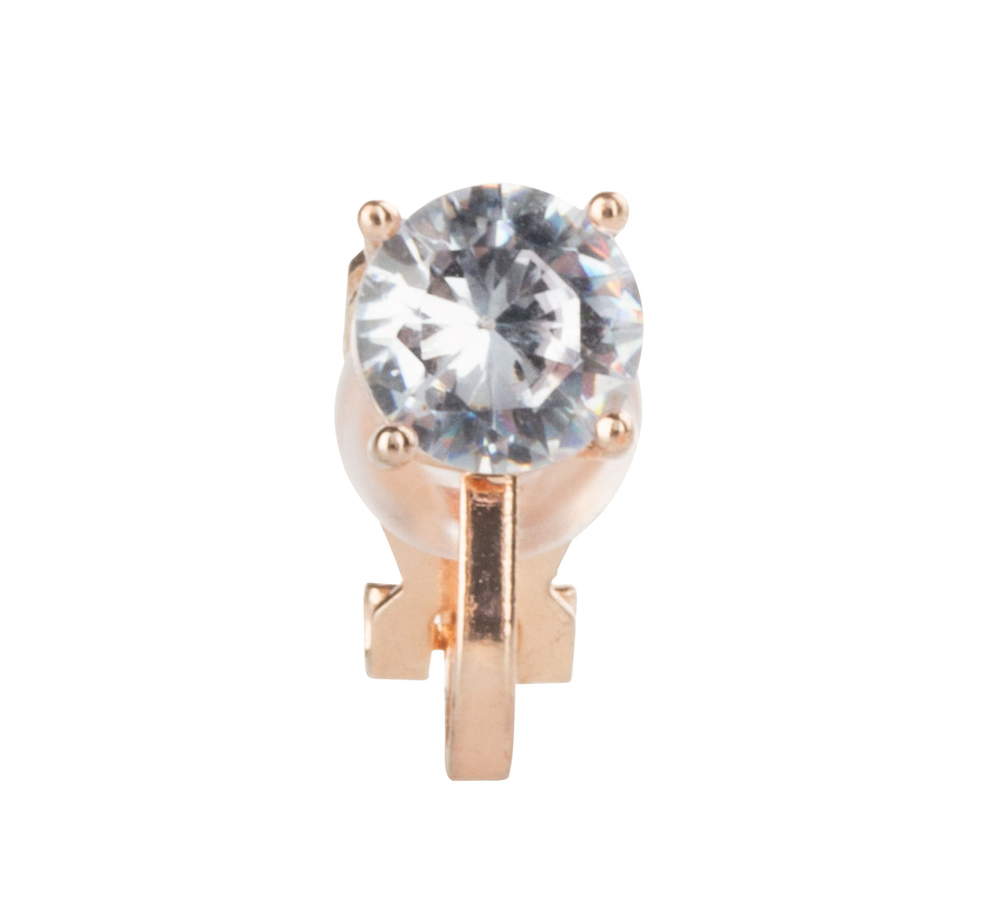 Prong Set CZ Crystal Clip On Stud Earrings