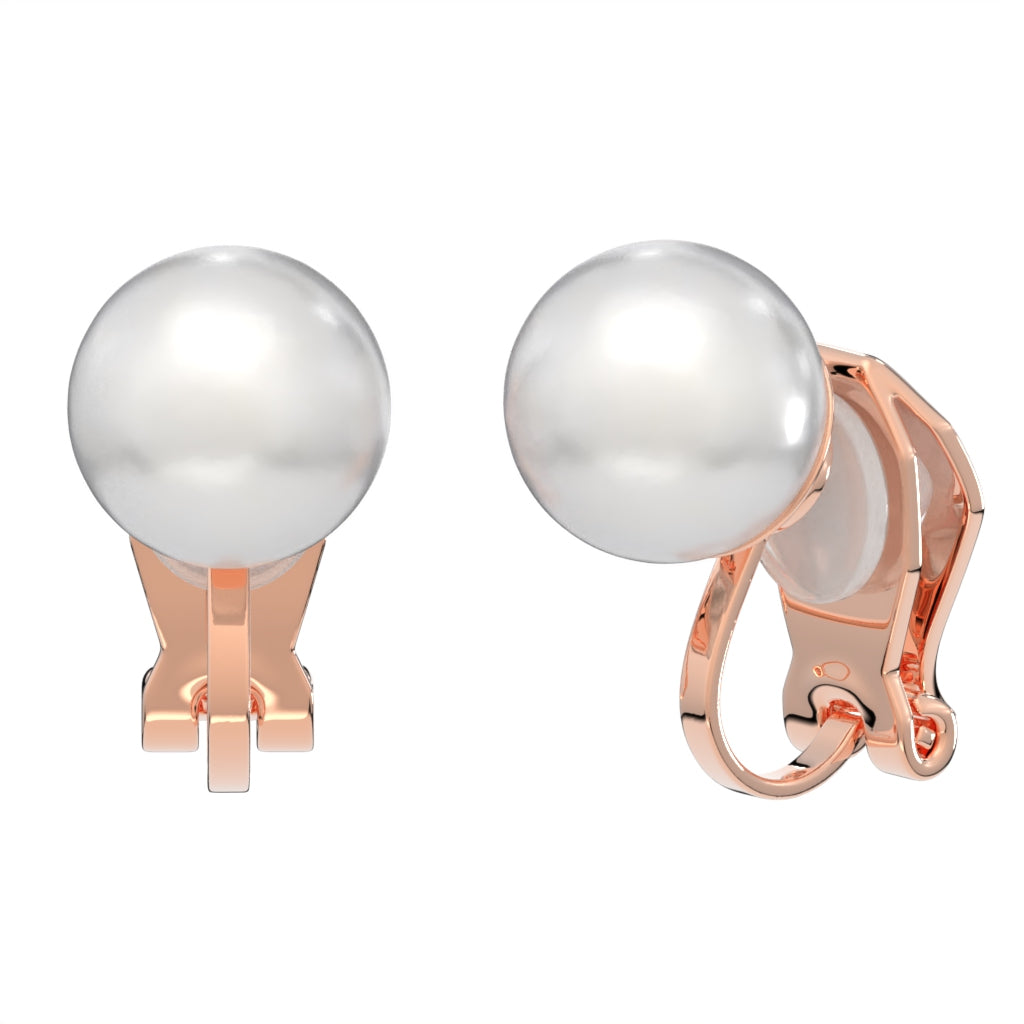 Simulated Freshwater Pearl Clip On Stud Earrings