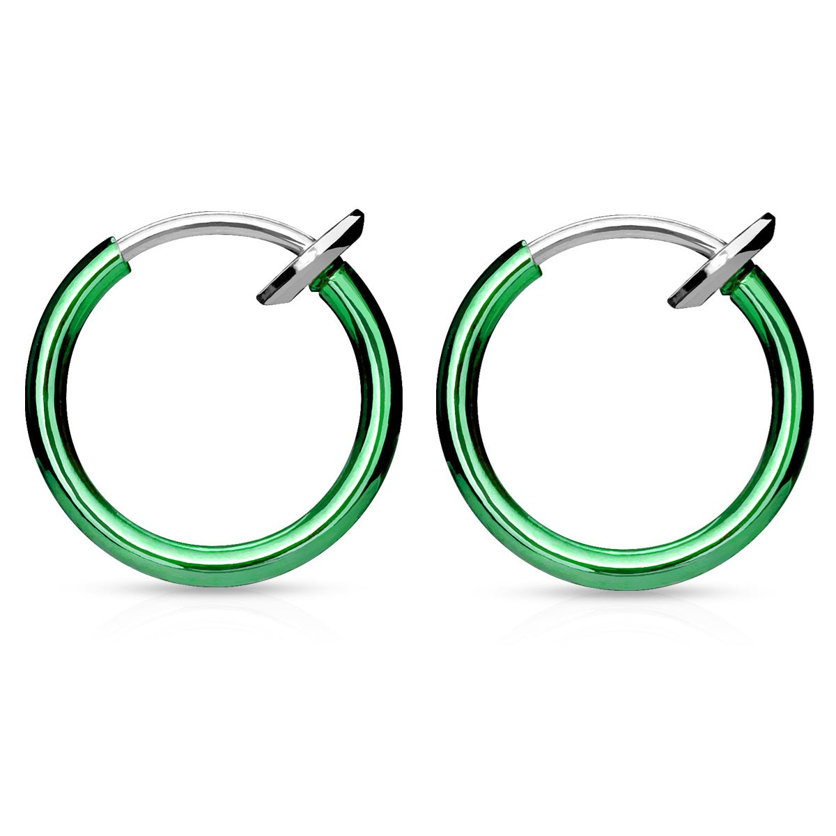 Mini Clip On Spring Hoop Earrings for Non-Pierced Ears