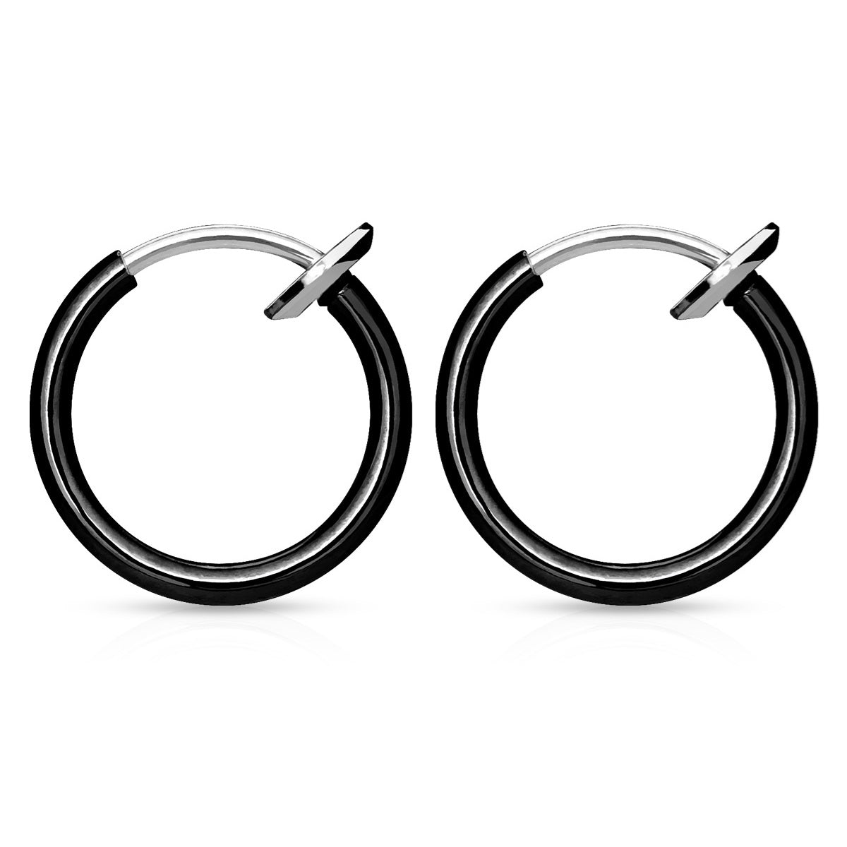 Mini Clip On Spring Hoop Earrings for Non-Pierced Ears