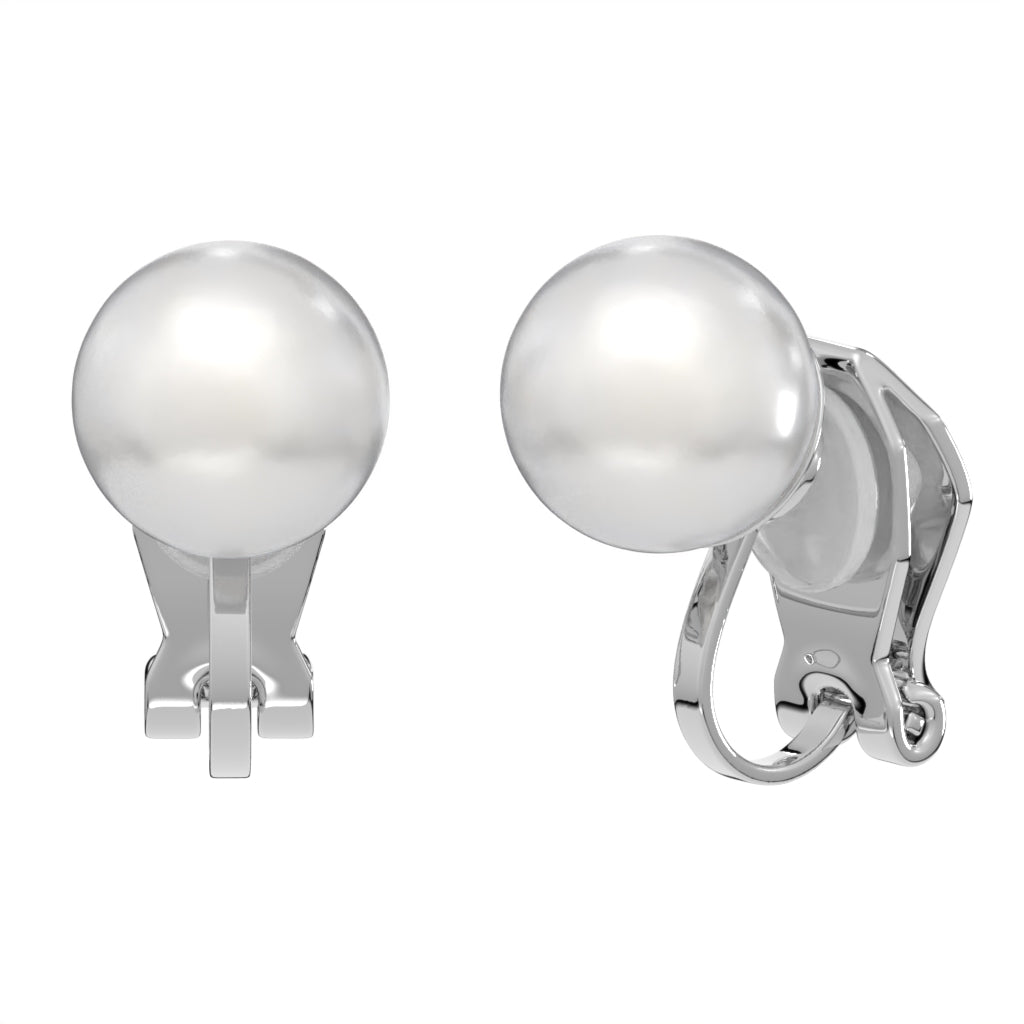 Simulated Freshwater Pearl Clip On Stud Earrings