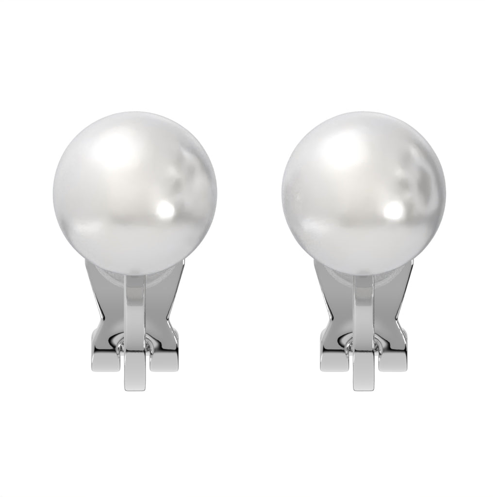 Simulated Freshwater Pearl Clip On Stud Earrings