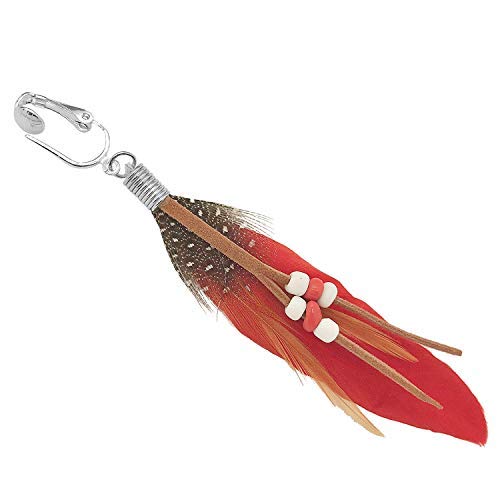 Bohemian Long Feather Clip On Dangling Earrings