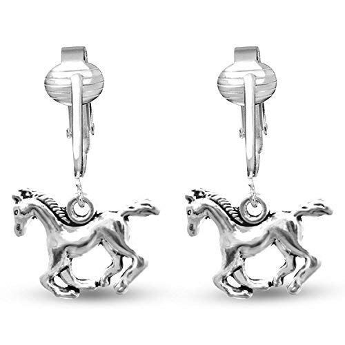 Cowgirl Boots and Horses Set of 2 Clip On Dangling Earrings