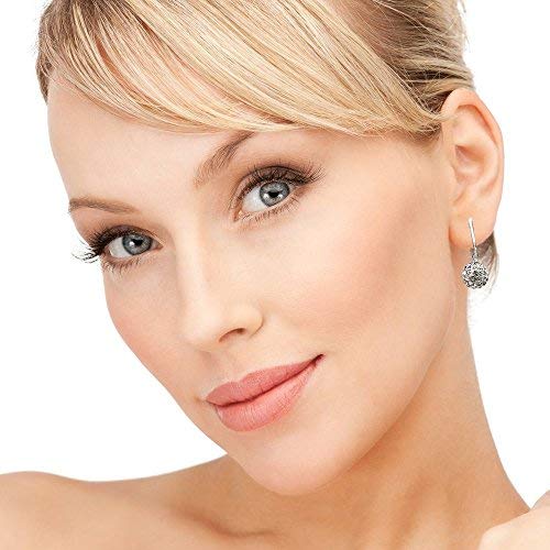 Silver Sparkle CZ Crystal Clip On Dangling Earrings